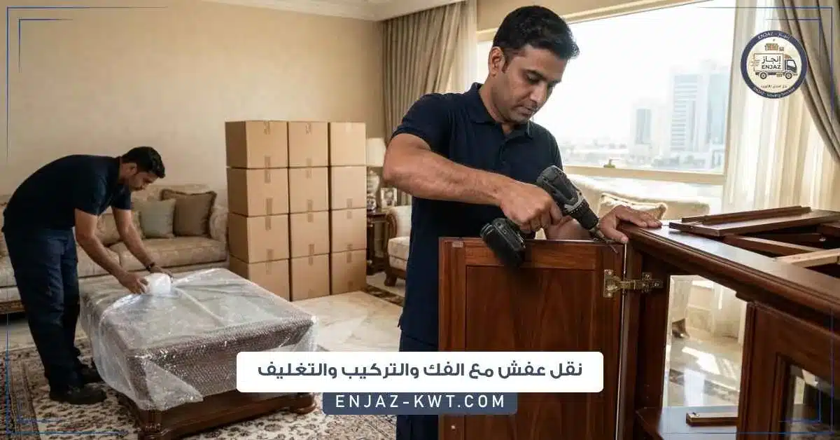 نقل عفش مع الفك والتركيب والتغليف